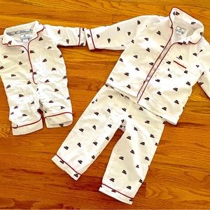 Petite Plume Holiday Journey Pajama Set & Baby Romper 2T and 0-3M Newborn